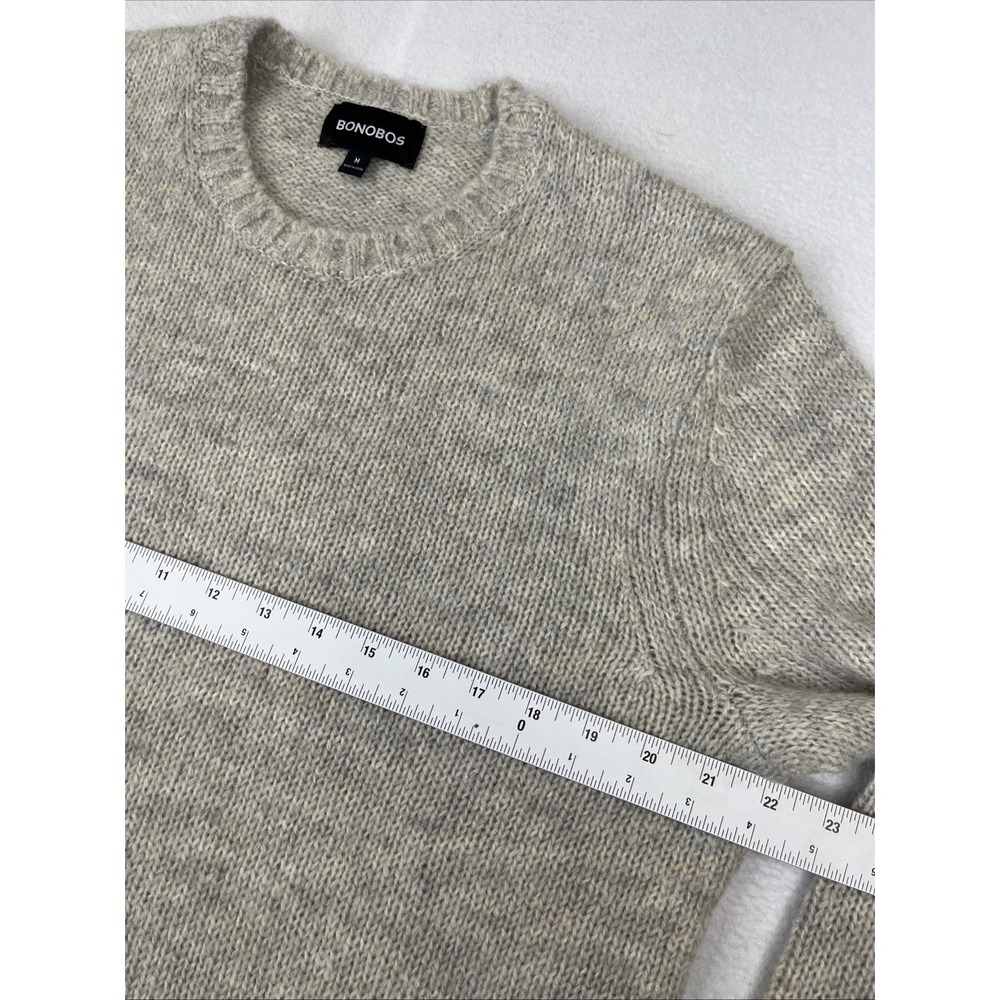 Bonobos Men's Mohair Wool Crewneck Sweater Beige Tan Size M Lightweight - Picture 4 of 6